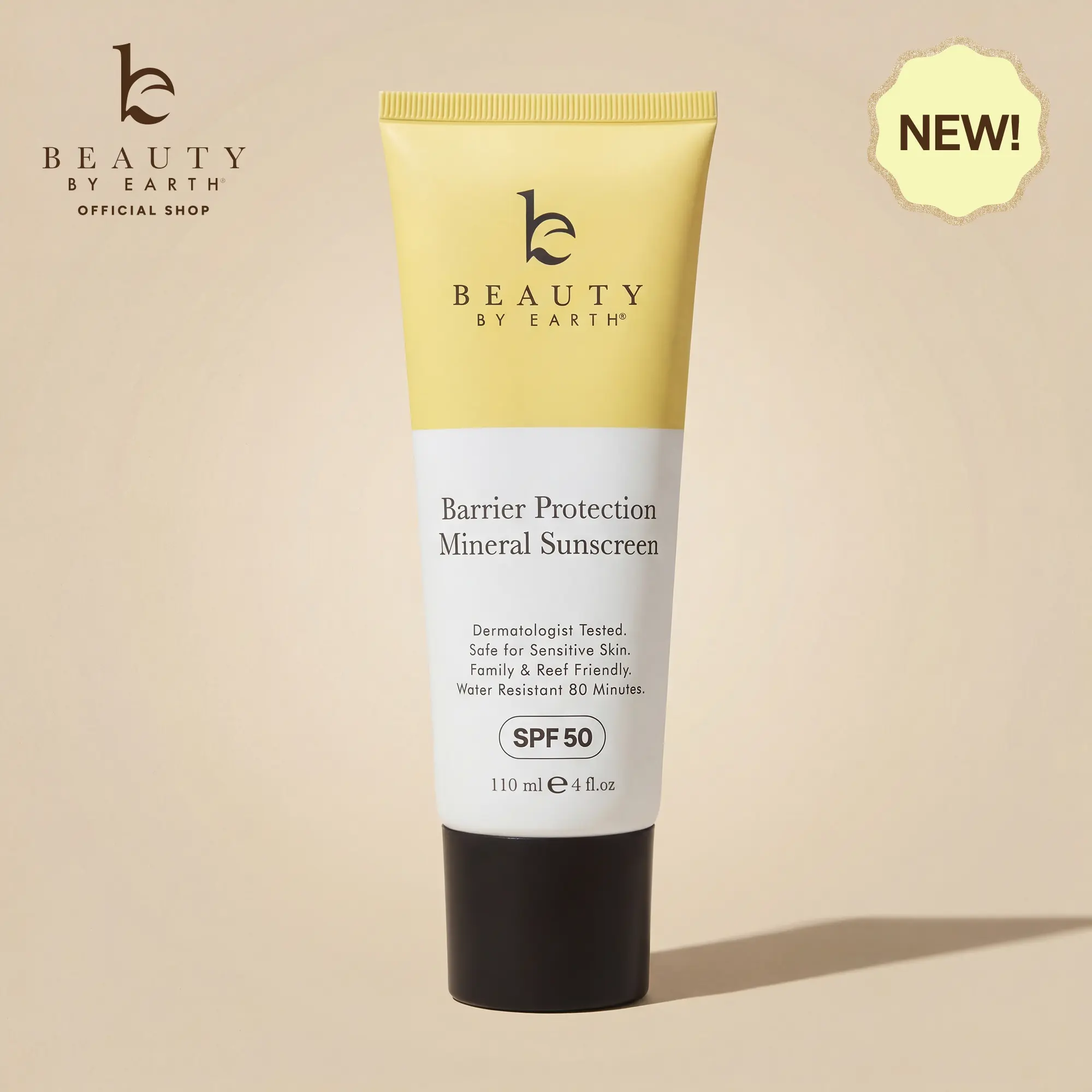 Beauty by Earth Barrier Protection Mineral Body Sunscreen SPF 50 - Hydrating No White Cast SPF Protection for Sensitive Skin sunscreen