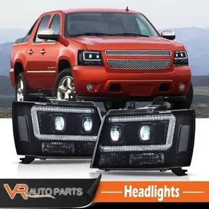 Fit For 2007-14 Chevy Tahoe Suburban Avalanche Smoked LED DRL Headlight Lamps LED DRL  2007-14 Models