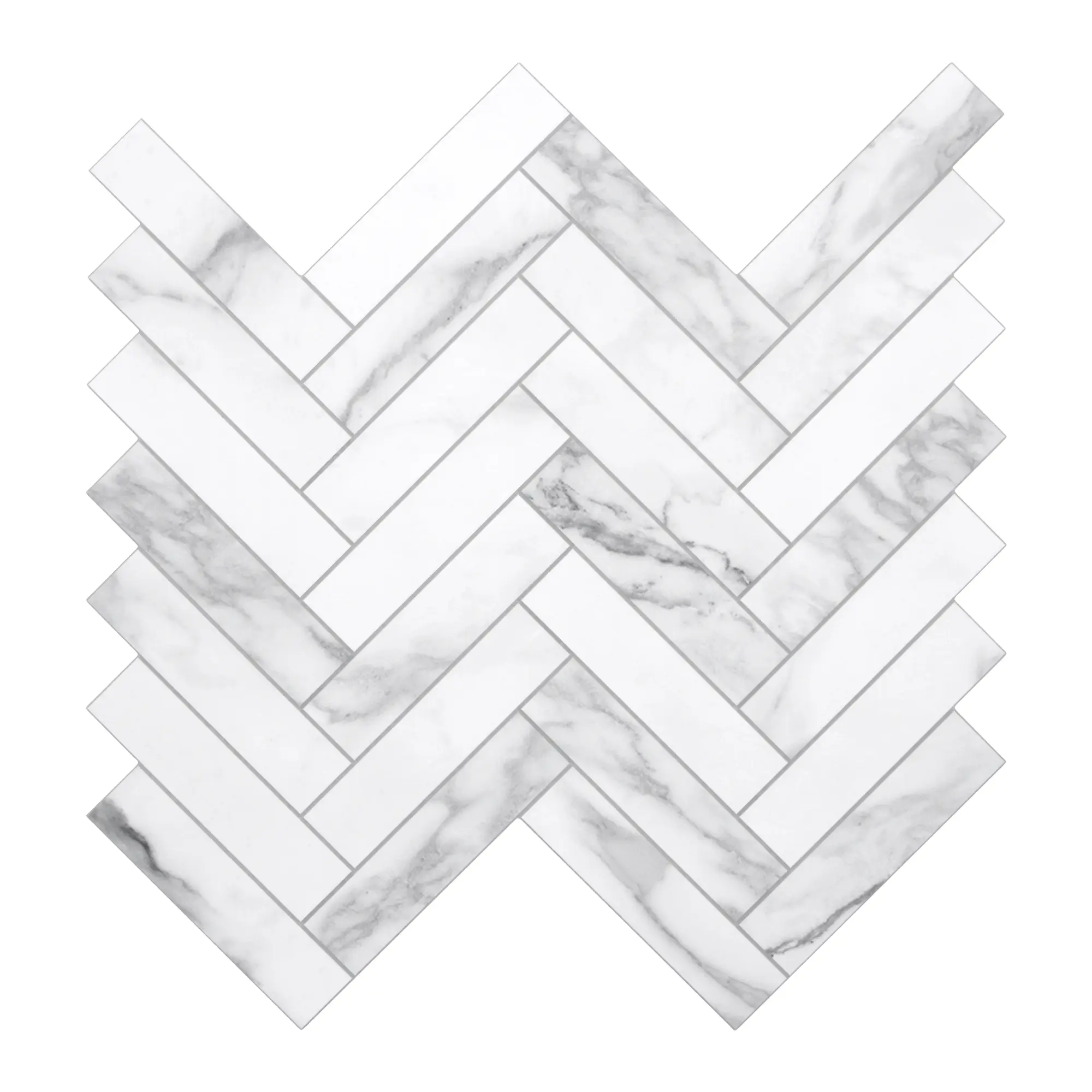 INNO STICKES 10-Sheet Herringbone Peel and Stick backsplash for Kitchen, Stone Composite Self Adhesive Tiles, Wall Tile for Kitchen Bathroom Fireplace, 12 x 13 Inch Carrara White