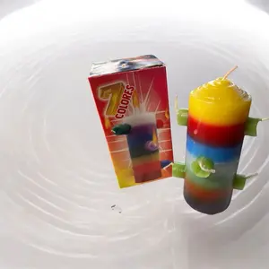 Poderosa 7 Mecha Candle - Vibrant Rainbow Colors - 7 Colores - Unique Design - Perfect for Celebrations & Parties - Festive Decor Splash