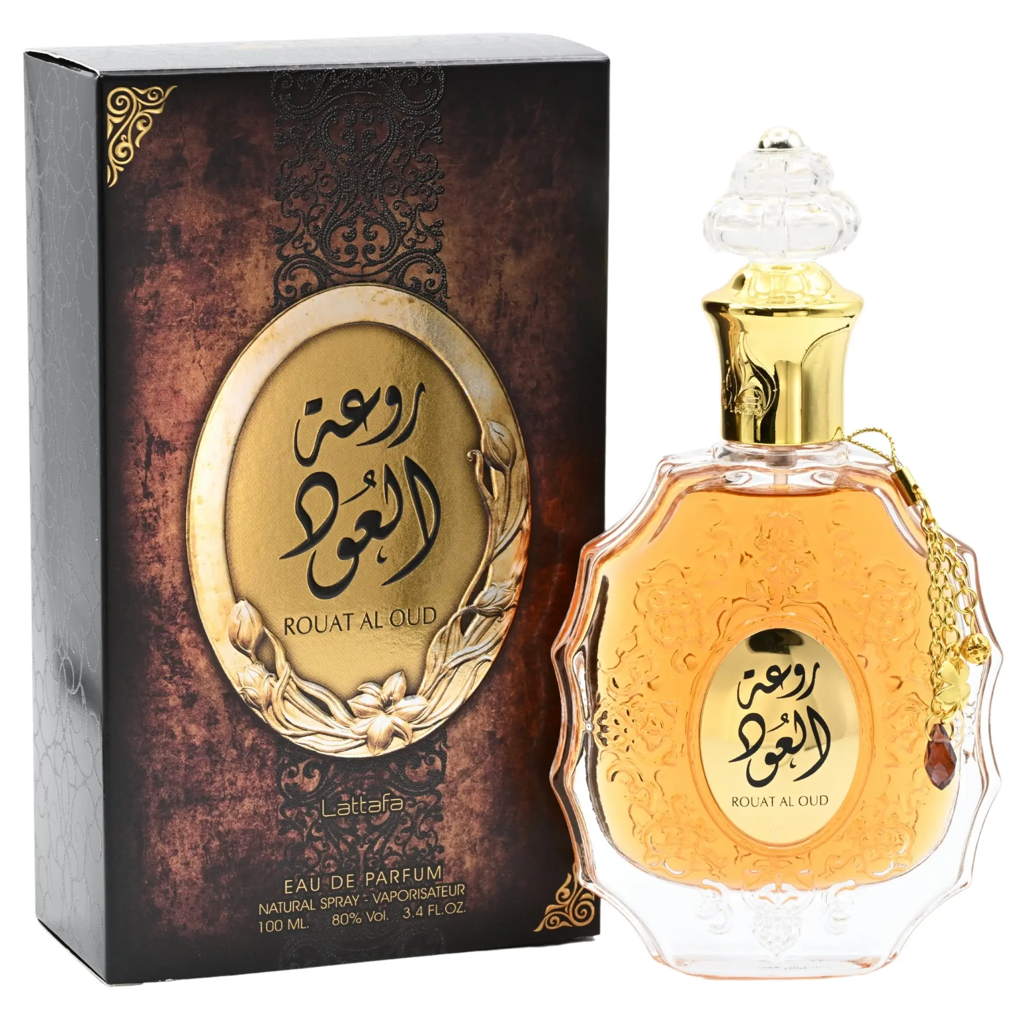 Rouat Al Oud by Lattafa Unisex EDP Perfume, 3.4 fl oz (100ml), New in Box, Exotic Fragrances, Captivating Oud, Cedar-Infused Aromatic Woody Scent