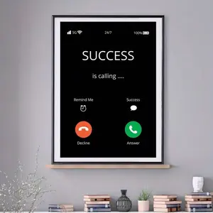 1pc Success Is Calling You" Inspirational Canvas Art Motivational Quote Poster For Office & Home Decor, Ideal For Living Room, Bedroom