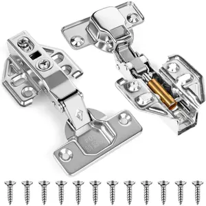1 Pair 2 Packs Full Overlay Kitchen Cabinet Door Hinges, 105? Frameless Concealed Soft Close Adjustable Cabinet Hinges for Older Cabinets, Easy Installation