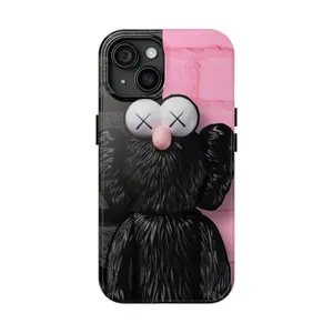 Black Pink Kaws, Trendy, Shockproof for iPhone 17 16 15 14 13 12 11 Pro Max Plus Mini