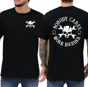 Nobody Cares Work Harder T-Shirt - Bold Skull And Wrench Graphic For Hustlers And Hard Workers, Menswear Tops