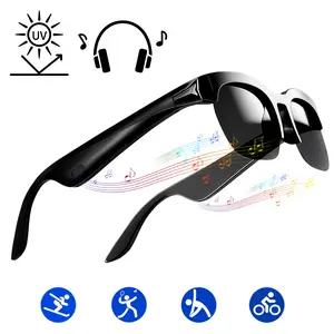 Smart Bluetooth Sunglasses with UV Protection, Wireless Music Call Glasses with Voice Assistant, Outdoor Sports Glasses for Cycling Hiking Travel Daily Wear