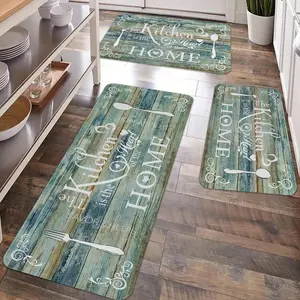2/3pcs kitchen anti-slip carpet floor mat, Kitchen rugs sets, vintage printed anti-fatigue floor mat, soft flannel kitchen mat, suitable for kitchen, dining & laundry rooms