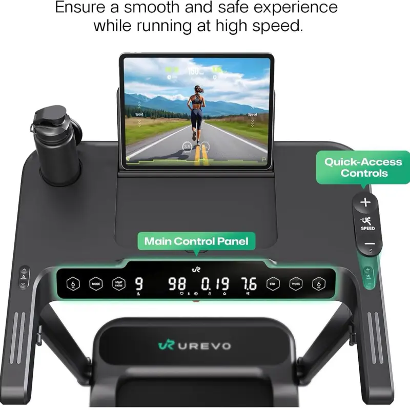 UREVO Walking Pad Treadmill with Adjustable Desk, Foldable Treadmill with Incline, Folding Treadmill Desk, Walking Pad with Handle Bar, UREVO SmartCoach App, Remote Control, 265 Lbs Capacity