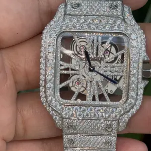 Vvs Mossinite Watch Fully Bust Down D Color 26ctw Mossinite Sparkling Design