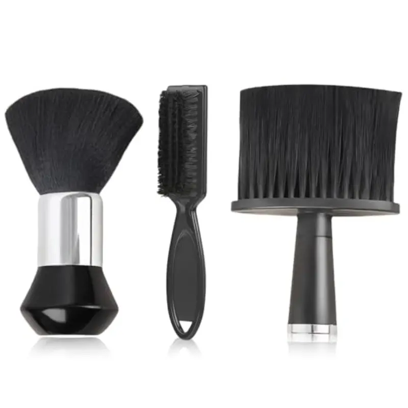 3-Piece Neck Dusting Brush Set, Professional Barber Tools, Soft Trimming Brush, Hair Cleaning Brush for Neck and Ears, Gentle Hair Removal