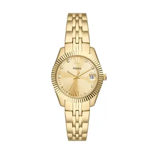 Fossil Women's Scarlette Three-Hand Date, Gold-Tone Stainless Steel Watch Fossil Women's Scarlette Three-Hand Date, Gold-Tone Stainless Steel Watch