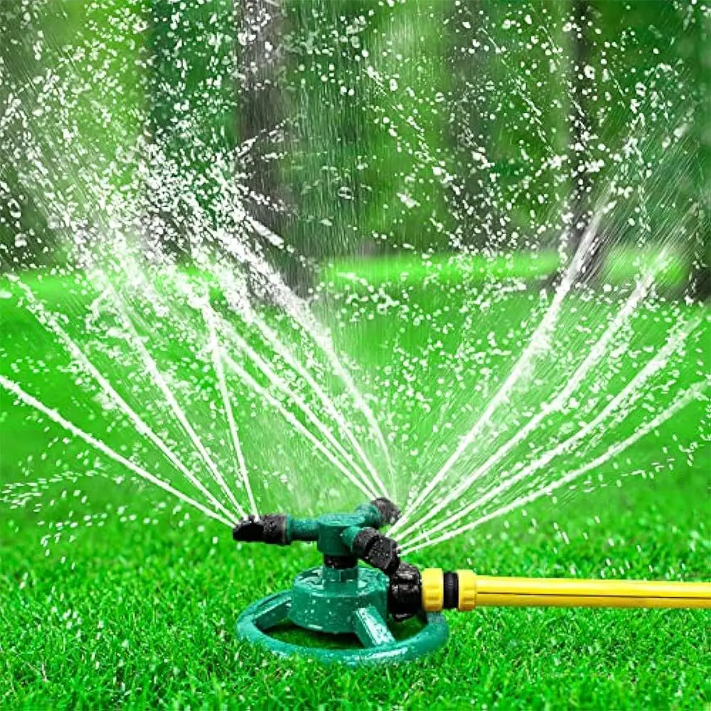 360 Degree Rotation Lawn Sprinkler, Automatic Garden Water Sprinkler, Lawn Irrigation System, Large Area Coverage Rotation Sprinkler, Outdoor Spray, W