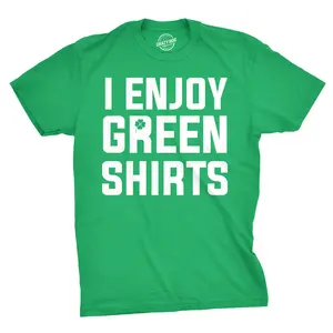 I Enjoy Green Shirts T Shirt Funny Tee for Saint Pattys Day Saint Patricks Cool Mens Funny T Shirts Cool Vintage Fashion T-Shirt Gift Classic Menswear Saint Patrick's Day Apparel for Men Novelty Tees for Guys Green
