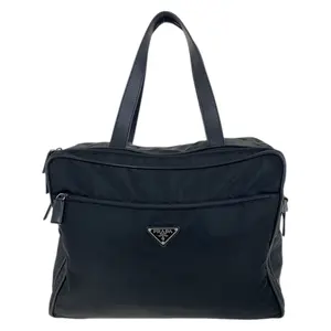 Pre-owned PRADA Nylon Tote Bags Tessuto Saffiano Leather Briefcase