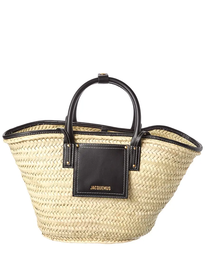 Jacquemus Soli Raffia & Leather Tote