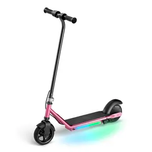 IK3 Electric Scooter for Kids Ages 6-14 150W Motor LED Display 3 Speeds Adjustable Colorful Lights Double Brake Magnetic Charging Gifts for Kids