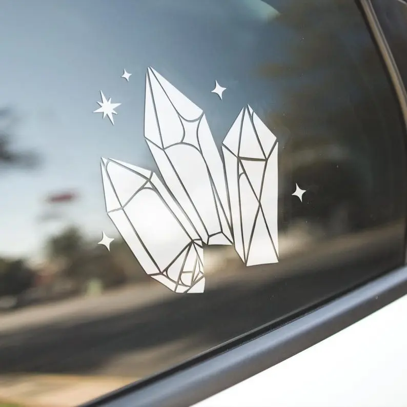 Crystals Vinyl Decal, Healing Crystals Car Window Sticker