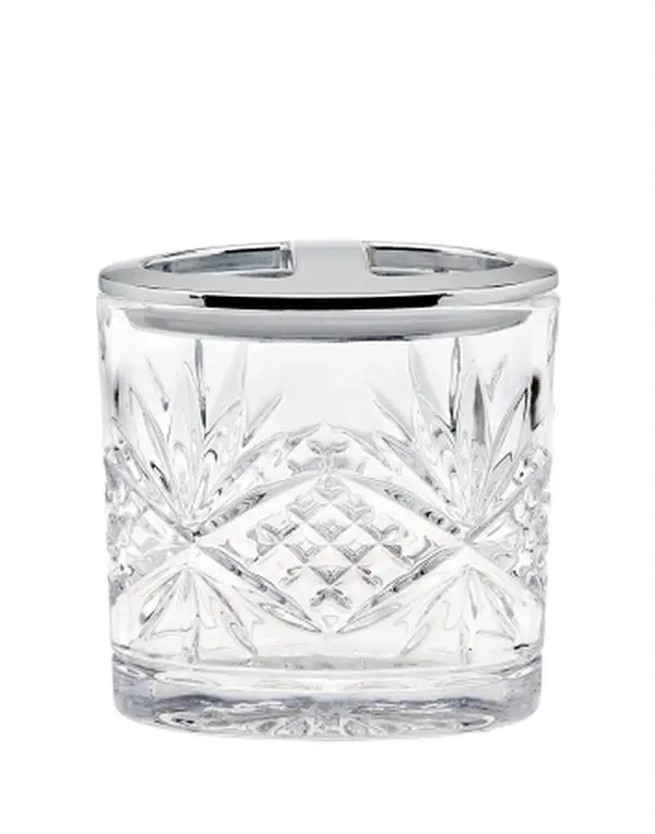 212 MAIN Godinger 25412 Classic Dublin Design Crystal Glass Toothbrush Holder - Bathroom Accessory, Stand-Up Storage, Guest Bathroom Essential, Excellent Gift, Crystal Holder