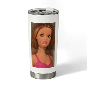 20oz Funny Disgusted Doll Face Tumbler – Hilarious Insulated Coffee Cup Gift for Mom, Dad, Coworkers or Friends | Trendy Humor Drinkware