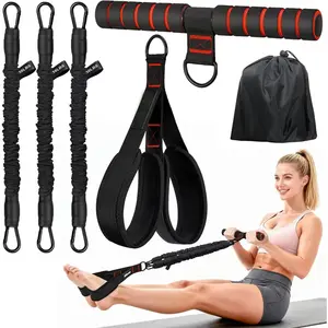 Adjustable 30-90lbs Full Body Resistance Bands Set – Portable Leg Stretcher, Ab Trainer & Foot Pull Rope for Home Gym, Tone Arms, Core, Butt & Thighs