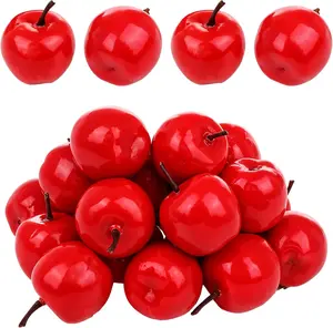 20 count Mini Artificial Red Apples, 1.8 Inch Lifelike Red  Apples Realistic Plastic  Decor Christmas Fruit Decorative Model for  Kitchen Table Party Decorations Photography Photo Props