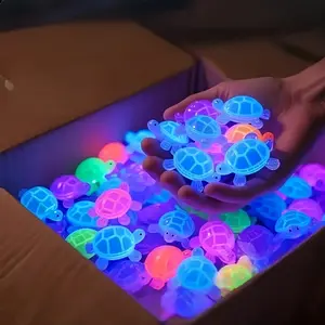 20 Piece Glow-In-The-Dark 3D Turtle Statues, Colorful Semi-Transparent Plastic Decorations, Home Decor Accessory, Perfect for DIY Crafts, Party Gifts, Classroom Rewards
