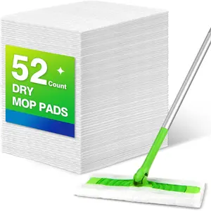 Dry Sweeping Cloths, 52 Count Mop Refill Compatible with  Sweeper - Disposable Duster Refills Mops for Cleaning Hardwood Floor Dust