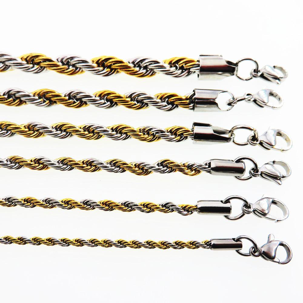 Stainless Steel Gold Twist Chain