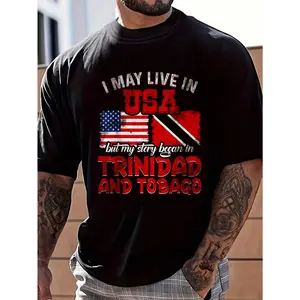 100% Cotton My Story Began In Trinidad And Tobago T-Shirt Women's Men's Graphic Tee Crew Neck summer vacation Tops