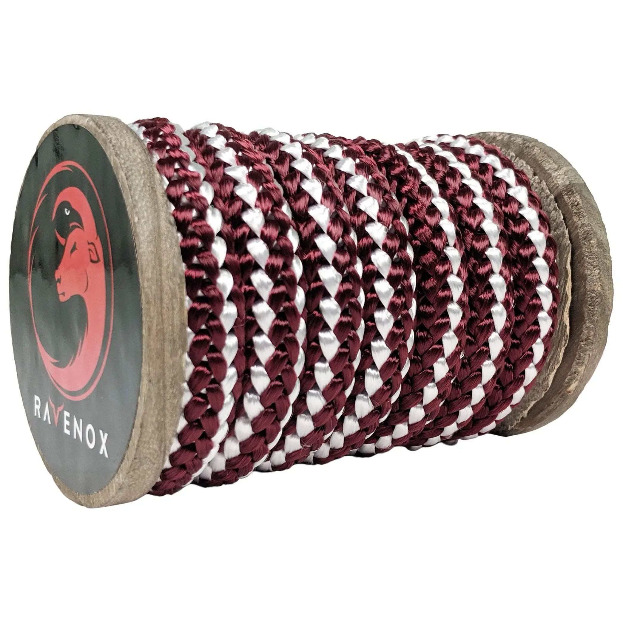 Knit Braid Polyester Rope (Burgundy with Tracer)