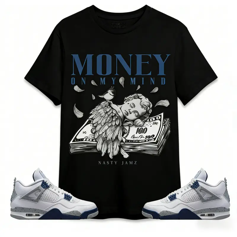 #     good graphic tees #     Black Money On My Mind Angel Unisex Graphic Tee - BlackWhite - Menswear, Top