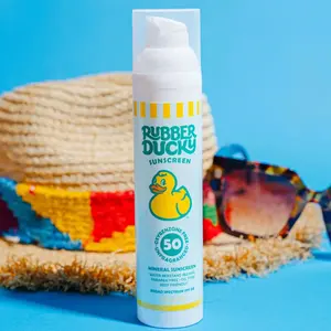 Rubber Ducky SPF 50 Mineral Sunscreen Lotion, Broad Spectrum, Water-Resistant (80 min), Fragrance Free, Hypoallergenic, Botanical-Infused, Oil-Free, Reef-Safe, TSA Approved, Travel Friendly, Face Sunscreen, Made in USA