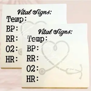 Vital Signs Sticky Notes for Nurses & Nursing Assistants - 50 sheets per pad, 3x3 in size