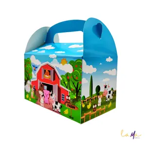 Farm Animal Party Favor Box: Barnyard Birthday Treat Bags