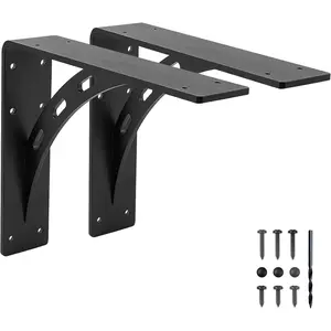12 inch x 10 inchHeavy Duty Shelf Brackets , Metal Mantel Brackets (Set of 2) Fireplace Mantel Brackets - Countertop Support , Max Load 1100 Lbs (12 '' x 10'')
