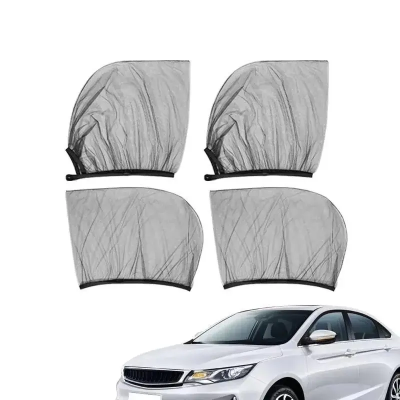 Car Side Window Mosquito Net, 4 Counts Car Window Anti-mosquito Screen, Car Sunshade Cover Screen, Window Mosquito Screen, Car Mosquito Screen Mesh, Car Exterior Accessories, Car Sun Shades Outside Car