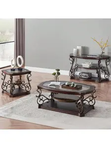 Upgraded Light Luxury Glass Coffee and Wine Table large screen countertop Explosion proof glass+three-dimensional marble patterned shelf Metal titanium legs Living room bar counter dual scene C-position model