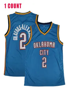 Men's Oklahoma City Thunder #2 Embroidery Basketball Jersey, Loose Casual Breathable Quick Drying Basketball Vest, Basketball Clothing for Men