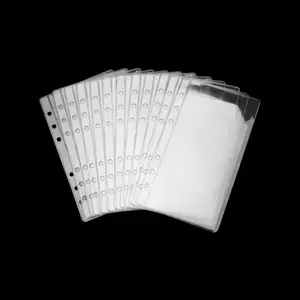 A6 Binder Pockets 12pcs Clear PVC Binder Pouches 6 Holes Zipperless Side Open Cash Budget Envelopes Waterproof Document Filing Bags for A6 Binder Protectors Photos Cash Organize