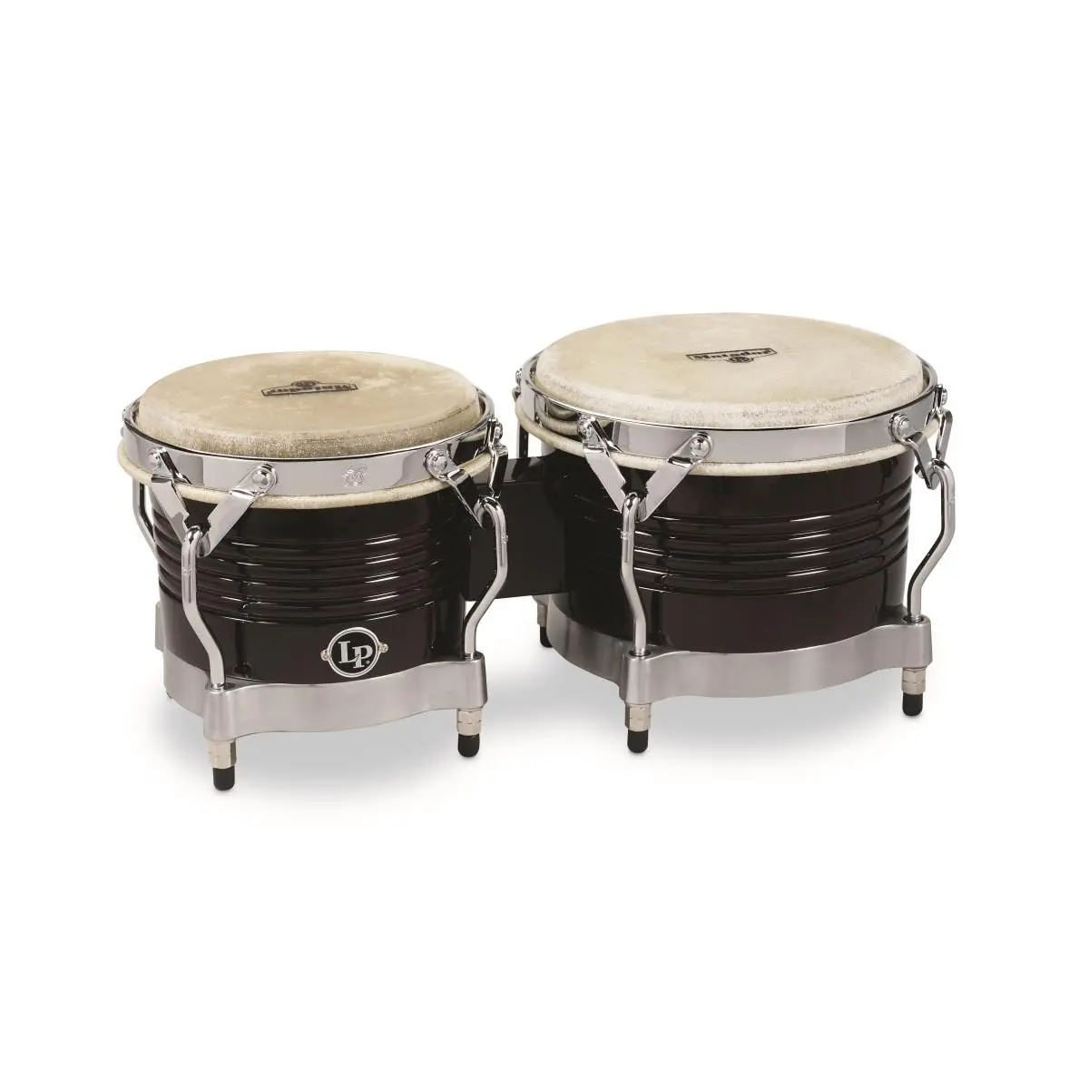 212 MAIN Matador Bongo Drums - Dark Brown Percussion Instrument with Chrome Hardware