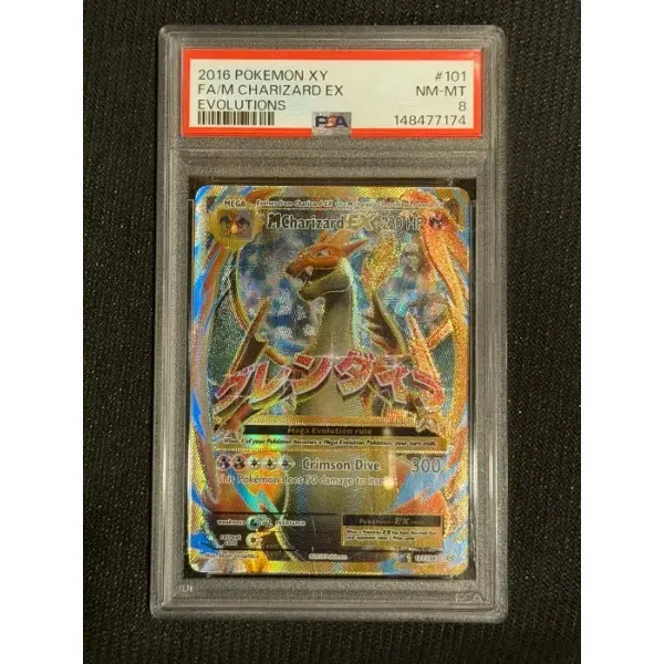 GRADED AUTHENTIC POKEMON TCG PSA-GRADE-8-M CHARIZARD EX-EVOLUTIONS-#101/108
