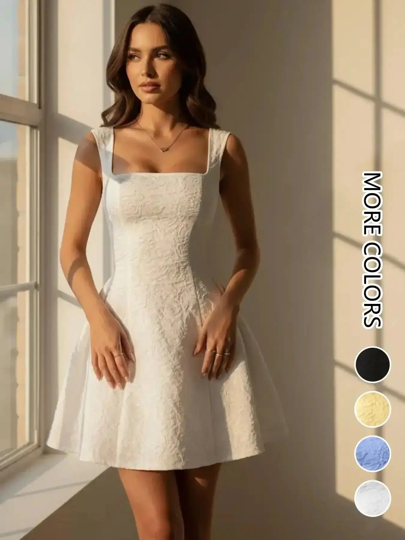 Versatile Aodebiao Summer Sleeveless Square Neck A-Line Dress, Elegant Party Sexy Slim Fit Fashion Chic Minimalist Backless Casual Graduation Gown, Elegance, elegant silhouette, timeless appeal, graceful flow