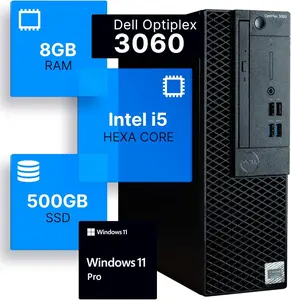 Dell Optiplex 3060 Desktop Computer | Intel i5-8500 (3.2) | 8GB DDR4 RAM | 500GB SSD Solid State | Windows 11 Professional | Home or Office PC (Renewed)