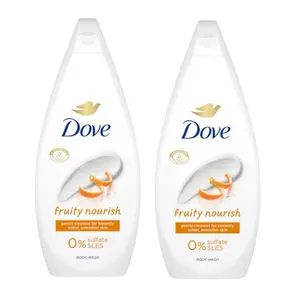 Dove Fruity Nourish Body Wash 720 ml Pack of 2 - Microbiome-Gentle Body Cleanser for Softer, Smoother Skin After One Shower Cleansing Soothing Moisturizing anti  bacterial  body  wash