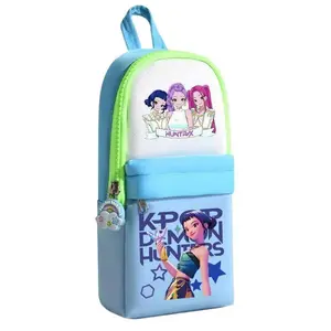 K-pop Style Multi-layer Pencil Case – Large Capacity, Portable, Stand-up, Double-layer – Cute Cartoon Stationery Box for Elementary Students