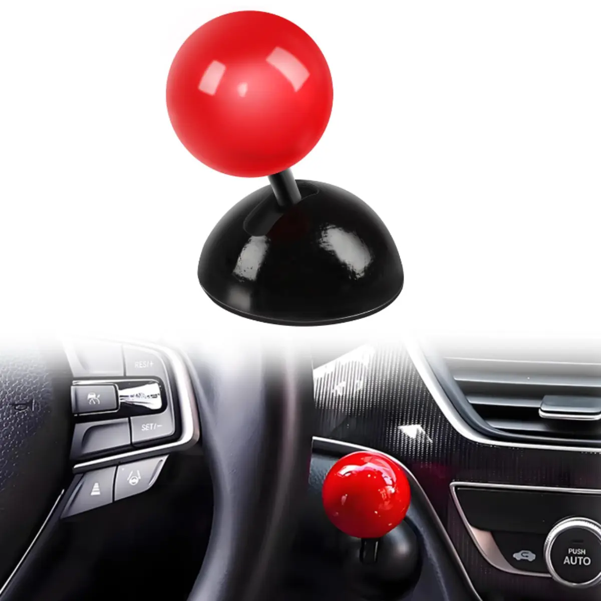 Full Metal One-Touch Push to Start Button with Joystick Lever for Car Engines – Rocker Style Start/Stop Button with Decorative Cover for Automotive Accessories