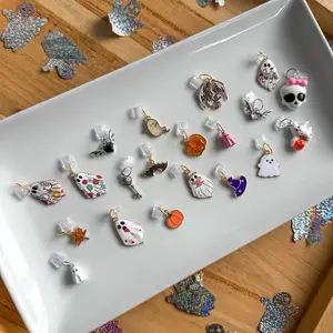 Halloween Kindle Charms, Spooky Season, Phone Charms, iPad Charms | USB-C Dust Plug, Assorted Charms with Colorful Designs and Unique Shapes, Perfect for Book Lovers