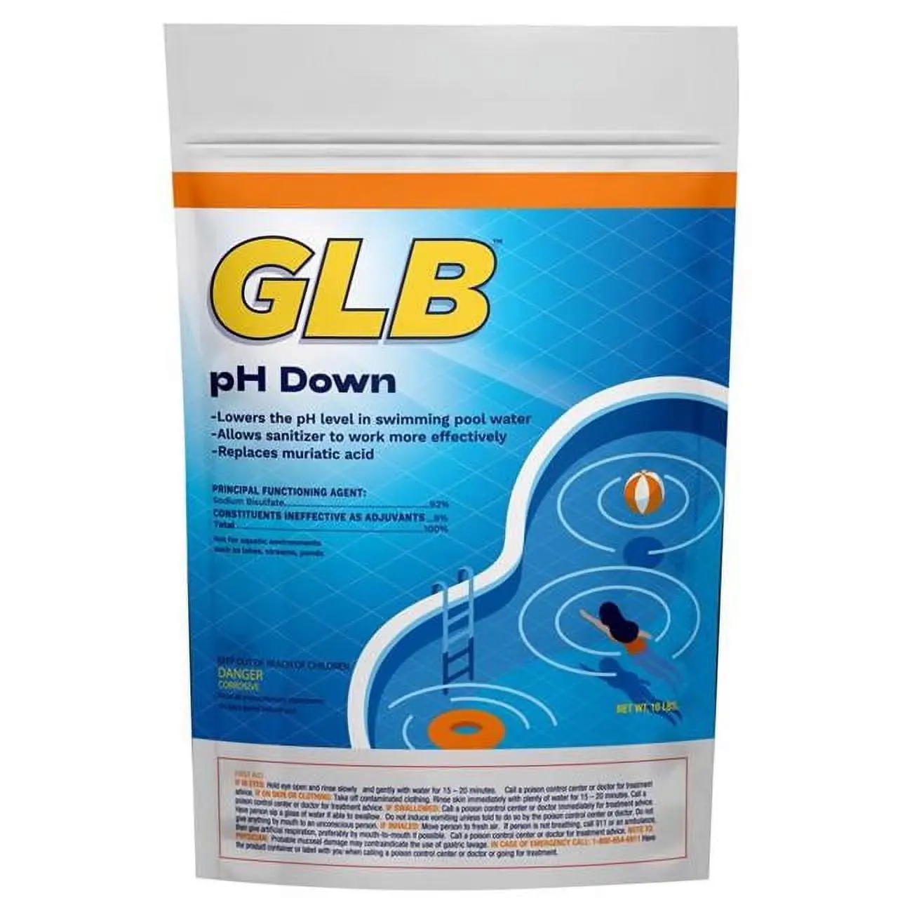 GLB Aquarium-Safe Water Treatment Powder for Fish & Aquatic Pets - Unique pH Adjuster - Balances Water, Lowers Levels - 10 lbs, Pack of 4 (8086037), Lowers Ph Level