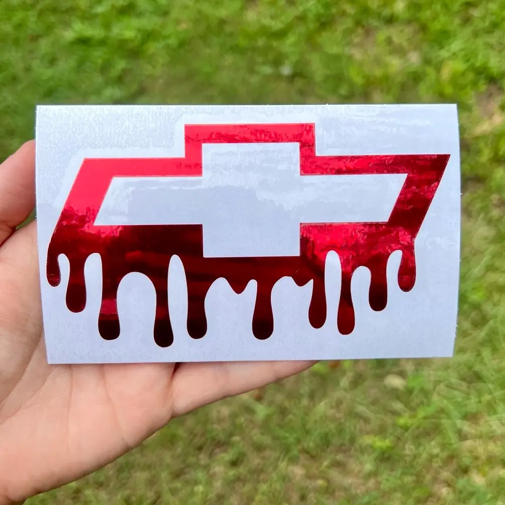 Dripping Chevy Window Decal, Multiple sizes and colors Dripping Chevy Window Decal, Multiple sizes and colors