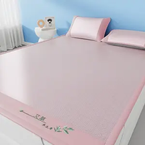 2/3pcs Home Mosquito Repellent Ice Silk Cooling Mat Set, Foldable Summer Cool Pad with Pillowcase, Comfortable Bedding Accessory